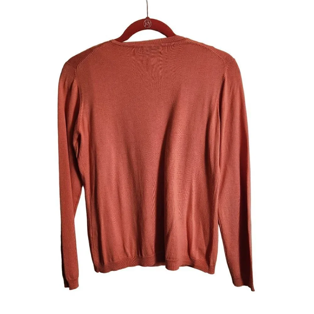 Zume Silk Cashmere Soft Orange Twin Sweater Set Size M